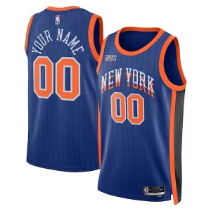 New York Knicks Nike Unisex 2023/24 Custom Swingman Chic Jersey Blue City Edition Ideal for Collectors