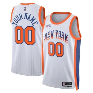 New York Knicks Nike Unisex 2024/25 Custom Gorgeous Swingman Jersey City Edition White Must - Have for Jerseys Lovers