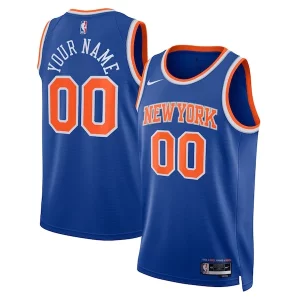 New York Knicks Nike Unisex Swingman Custom Jersey Gorgeous Blue Icon Edition Must - Have for Jerseys Lovers
