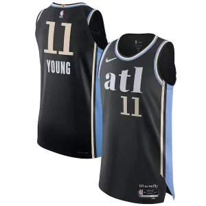 Nike Trae Young Atlanta Hawks Authentic Jersey City Edition Elegant Black Great for Fans