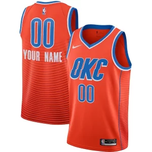 Oklahoma City Thunder Jordan Brand Premium Swingman Custom Jersey Statement Edition Orange Great for Fans