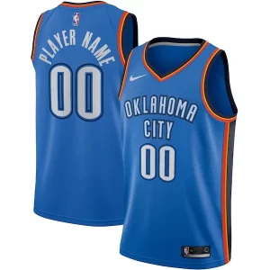 Oklahoma City Thunder Nike Swingman Custom Jersey Blue Icon Edition Stylish Must - Have for Jerseys Lovers