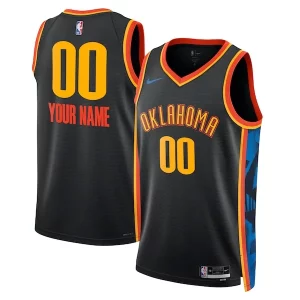 Oklahoma City Thunder Nike Unisex 2024/25 Custom Swingman Jersey City Edition Gorgeous Black for Basketball Enthusiasts