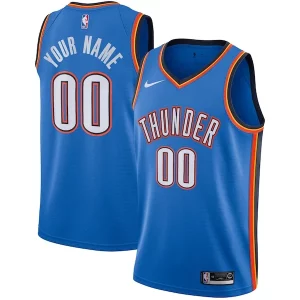 Oklahoma City Thunder Unique Nike Custom Swingman Jersey Icon Edition Blue Great for Fans