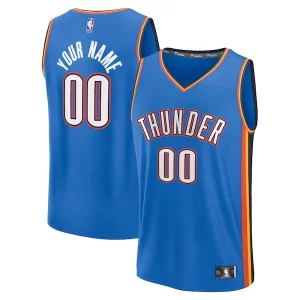 Oklahoma City Thunder Fast Break Custom Replica Jersey Elegant Icon Edition Blue Perfect for Game Day