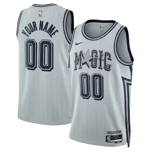 Orlando Magic Nike Unisex Eye - catching 2024/25 Custom Swingman Jersey City Edition Silver Perfect for Game Day