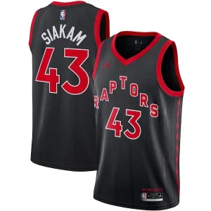 Pascal Siakam Toronto Raptors Jordan Brand 2020/21 Eye - catching Swingman Jersey Statement Edition Black Great for Fans
