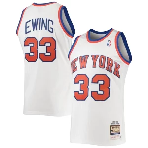 Patrick Ewing New Premium York Knicks 1985/86 Hardwood Classics Authentic Jersey White for Basketball Enthusiasts