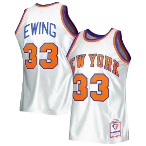 Patrick Ewing New York Knicks 1985/86 Hardwood Classics Gorgeous 75th Anniversary Swingman Jersey Platinum Must - Have for Jerseys Lovers
