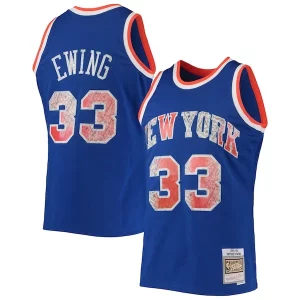 Patrick Ewing New York Knicks Gorgeous 1991/92 Hardwood Classics NBA 75th Anniversary Diamond Swingman Jersey Blue for Basketball Enthusiasts