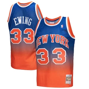 Patrick Stylish Ewing New York Knicks 1991/92 Hardwood Classics Fadeaway Swingman Player Jersey Orange/Royal Perfect for Game Day