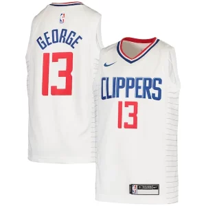 Paul George LA Eye - catching Clippers Nike Youth 2020/21 Swingman Jersey Association Edition White Ideal for Collectors