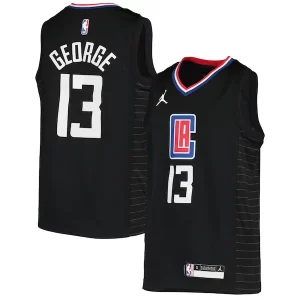 Paul George LA Fabulous Clippers Jordan Brand Youth 2020/21 Swingman Player Jersey Black Statement Edition for Basketball Enthusiasts