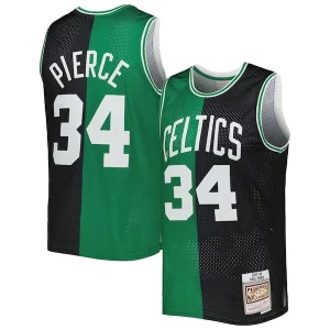Paul Pierce Elegant Boston Celtics Hardwood Classics 2007/08 Split Swingman Jersey Black/Kelly Green for Basketball Enthusiasts