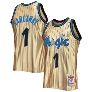 Penny Hardaway Orlando Magic Premium 75th Anniversary 1993/94 Hardwood Classics Swingman Jersey Gold for Basketball Enthusiasts