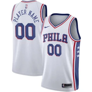 Philadelphia 76ers Nike 2020/21 Swingman Custom Jersey Association Edition Fabulous White Must - Have for Jerseys Lovers