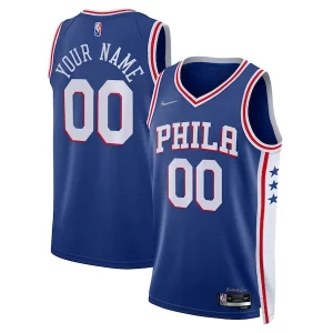 Philadelphia 76ers Nike 2021/22 Diamond Swingman Custom Eye - catching Jersey Icon Edition Royal Ideal for Collectors