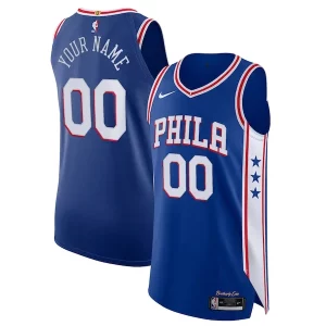 Philadelphia 76ers Nike Custom Authentic Jersey Icon Edition Royal Gorgeous Great for Fans
