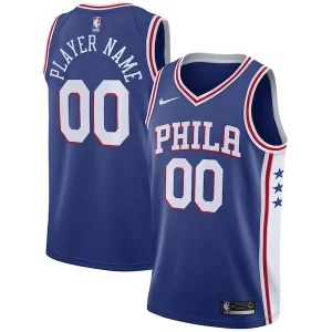 Philadelphia 76ers Nike Stylish Swingman Custom Jersey Blue Icon Edition Ideal for Collectors