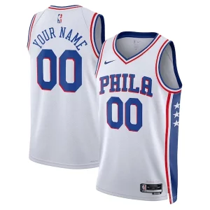 Philadelphia 76ers Nike Unisex 2022/23 Swingman Custom Jersey Stylish White Association Edition Ideal for Collectors
