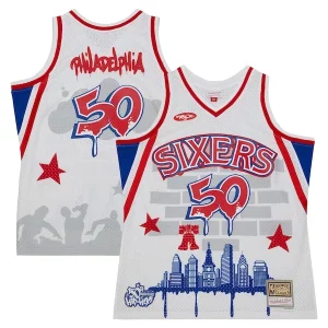 Philadelphia 76ers x Tats Cru Hardwood Classics Gorgeous Fashion Jersey White Perfect for Game Day