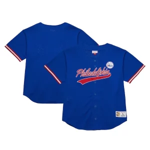 Philadelphia Stylish 76ers Hardwood Classics On The Clock Mesh Fashion Baseball Jersey Royal Ideal for Collectors