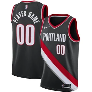 Portland Trail Blazers Nike 2020/21 Swingman Custom Jersey Chic Icon Edition Black for Basketball Enthusiasts