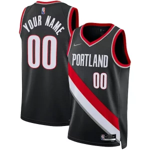 Portland Trail Blazers Nike 2021/22 Diamond Trendy Swingman Custom Jersey Icon Edition Black Perfect for Game Day