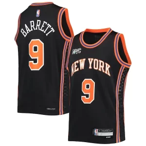 RJ Barrett New York Knicks Nike Youth 2021/22 Swingman Jersey City Edition Black Trendy Great for Fans