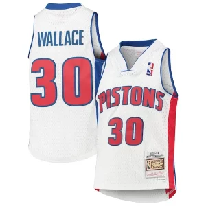 Rasheed Wallace Detroit Pistons Chic Youth 2003/04 Hardwood Classics Swingman Jersey White Ideal for Collectors