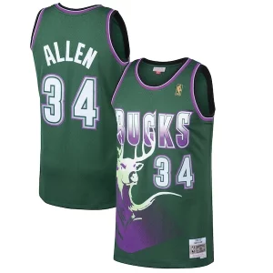 Ray Allen Milwaukee Bucks 1996/97 Hardwood Classics Unique Swingman Jersey Kelly Green Perfect for Game Day