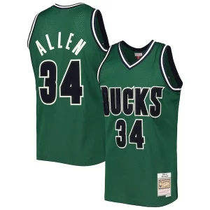 Ray Allen Milwaukee Bucks 2000/01 Hardwood Classics Off Court Gorgeous Swingman Jersey Hunter Green Perfect for Game Day
