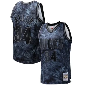Ray Allen Milwaukee Bucks Hardwood Classics Premium 1996/97 Tie Dye Swingman Jersey Black Great for Fans