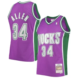 Ray Allen Milwaukee Premium Bucks 2001/02 Hardwood Classics Swingman Jersey Purple Perfect for Game Day