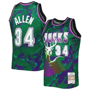 Ray Allen Milwaukee Unique Bucks 1996/97 Hardwood Classics Marble Swingman Jersey Green Perfect for Game Day