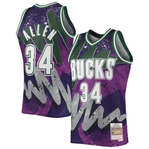 Ray Eye - catching Allen Milwaukee Bucks Hardwood Classics 2000/01 Hyper Hoops Swingman Jersey Purple Perfect for Game Day