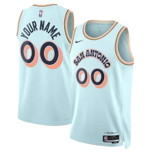 San Antonio Spurs Nike Unisex 2024/25 Custom Gorgeous Swingman Jersey City Edition Light Blue Ideal for Collectors