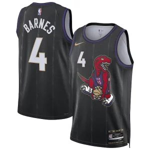 Scottie Barnes Toronto Premium Raptors Nike Unisex 2024/25 Swingman Player Jersey City Edition Black Perfect for Game Day