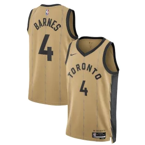 Scottie Barnes Toronto Raptors Nike Unisex 2023/24 Swingman Jersey Gold Gorgeous City Edition Perfect for Game Day