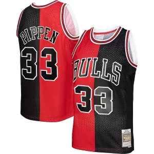 Scottie Pippen Chicago Bulls Hardwood Classics Trendy 1997/98 Split Swingman Jersey Red/Black for Basketball Enthusiasts