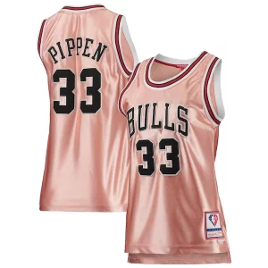 Scottie Pippen Chicago Bulls Women's 75th Anniversary Rose Gold 1997 Swingman Jersey Pink Eye - catching for Basketball Enthusiasts