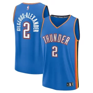 Shai Gilgeous Alexander Oklahoma City Thunder Youth Fast Premium Break Replica Player Jersey Icon Edition Blue for Basketball Enthusiasts