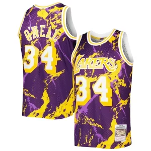 Shaquille O'Neal Los Angeles Lakers 1996/97 Hardwood Classics Marble Eye - catching Swingman Jersey Purple Perfect for Game Day