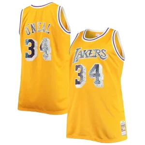 Shaquille O'Neal Los Angeles Lakers Big & Tall 1996 97 NBA 75th Anniversary Diamond Swingman Fabulous Jersey Gold Great for Fans