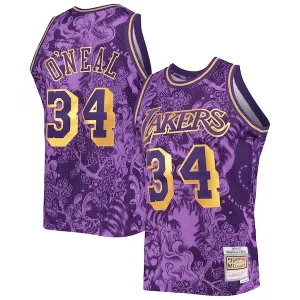 Shaquille O'Neal Los Angeles Lakers Hardwood Classics Trendy 1996/97 Lunar New Year Swingman Jersey Purple Perfect for Game Day
