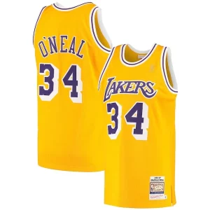 Shaquille O'Neal Los Angeles Lakers Premium 1996/97 Hardwood Classics Authentic Jersey Gold Ideal for Collectors