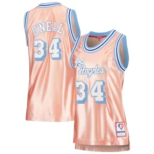 Shaquille O'Neal Los Elegant Angeles Lakers Women's 75th Anniversary Rose Gold 1996 Swingman Jersey Pink Perfect for Game Day