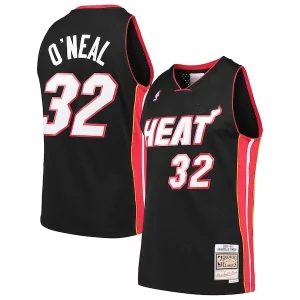 Shaquille O'Neal Miami Heat Hardwood Classics Swingman Jersey Black Fabulous Must - Have for Jerseys Lovers