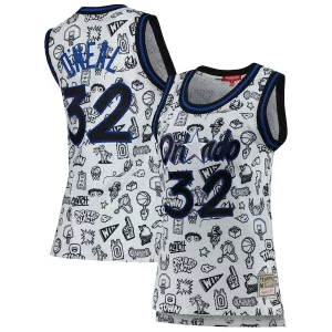 Shaquille O'Neal Orlando Magic Fabulous Women's 1994 Doodle Swingman Jersey White Must - Have for Jerseys Lovers