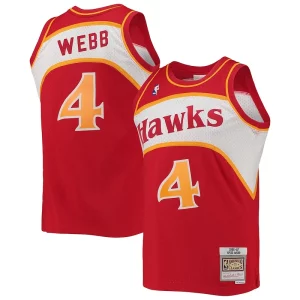Spud Webb Atlanta Hawks Hardwood Classics Swingman Jersey Stylish Red Ideal for Collectors